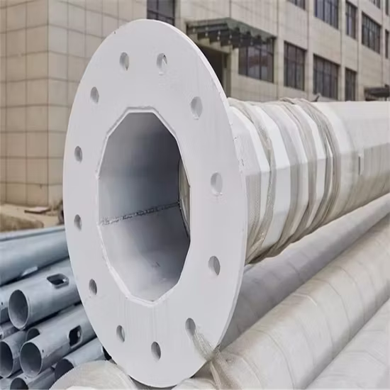 Modern Black Steel Light Pole with Corrosion-Resistant Powder Coating