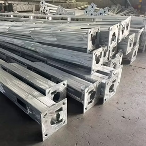 Modern Black Steel Light Pole with Corrosion-Resistant Powder Coating