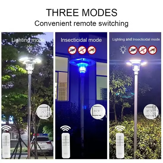 Remote Control Solar Insecticidal Lamp High Efficiency UFO Garden Light Waterproof All in One Solar LED Street Light